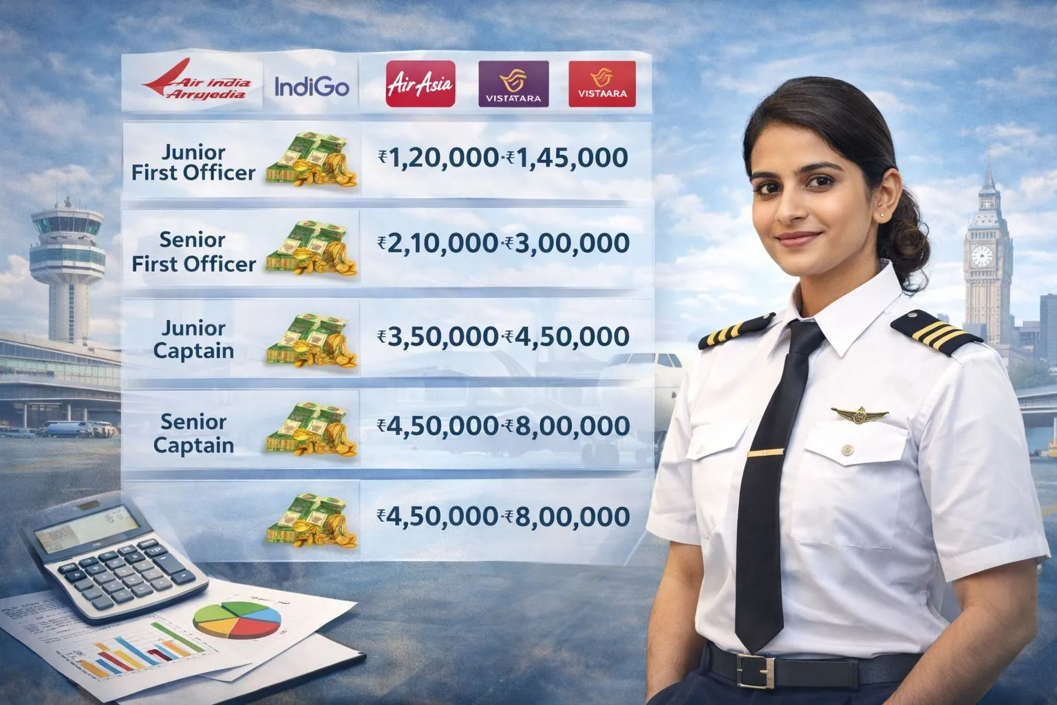 Pilot Salary in India 2026 – Complete Breakdown by Airline